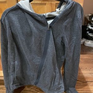 Grey under armour zip up sweatshirt
